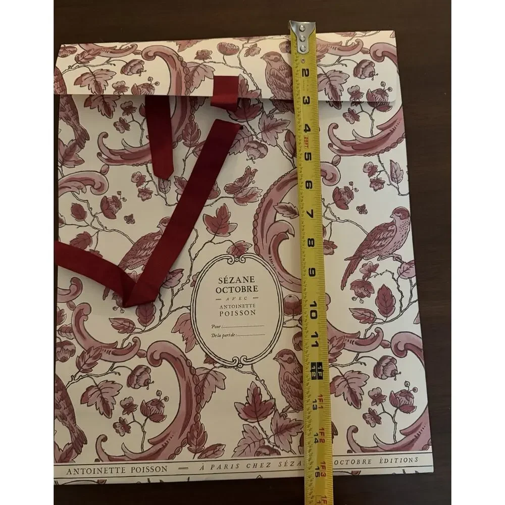 NEW Sezane Octobre Red White Cream Holiday Gift Pouch
